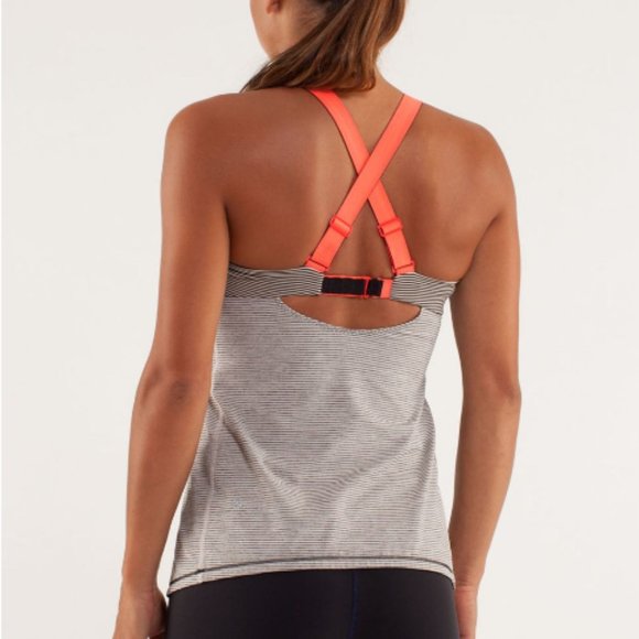 Lululemon Run: Catch Me Tank Tonka Stripe Cashew / Black Add (Rare) 2012 - Picture 6 of 8